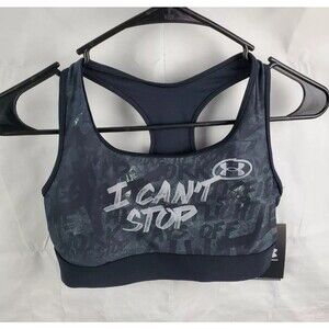 Under Armour Sports Bra Womens SMALL Black HG Mid Alter Ego Active Athletic New